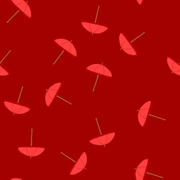 Seamless pattern object beach umbrella cartoon vector Illustrazione stock