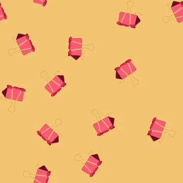 Seamless pattern object binder clip cartoon vector Stock Illustration