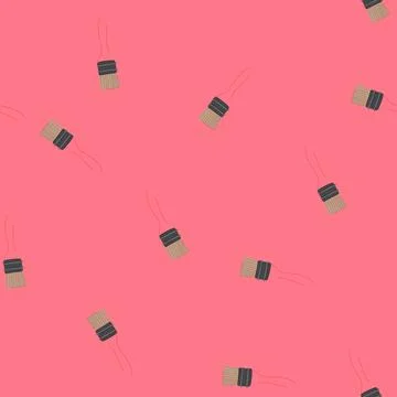 Seamless pattern object brush paint tool cartoon vector 스톡 일러스트