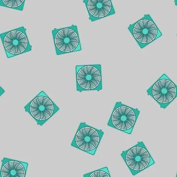 Seamless pattern object electric fan cartoon vector Stock Illustration