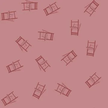 Seamless pattern object folding chair cartoon vector 库存插图