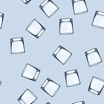 Seamless pattern object glass cup cartoon vector Stock Illustration