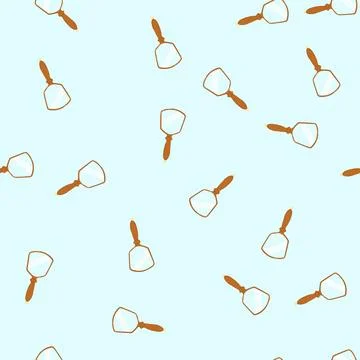 Seamless pattern object hand mirror cartoon vector Stock Illustration