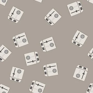 Seamless pattern object toaster bread cartoon vector Stock Illustration
