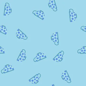 Seamless pattern object vintage cup cartoon vector Stock Illustration