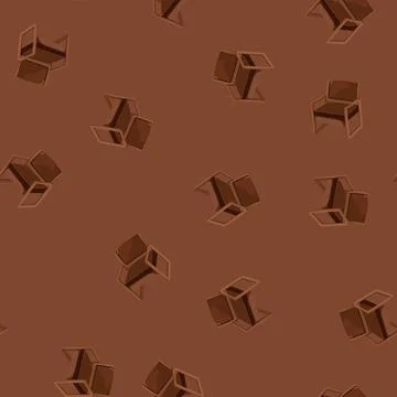 Seamless pattern object wooden chair cartoon vector 스톡 일러스트