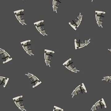 Seamless pattern objective microscope cartoon vector Illustrazione stock