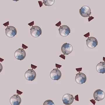 Seamless pattern ocean globe cartoon vector sign color イラスト素材