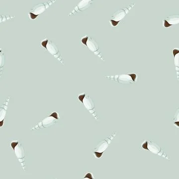 Seamless pattern ocean sea shell cartoon vector Stock Illustration