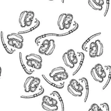 Seamless pattern ocean snorkel sketch hand drawn Illustrazione stock