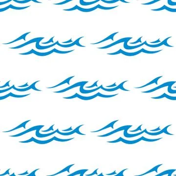 Seamless pattern of ocean waves Stock Illustration