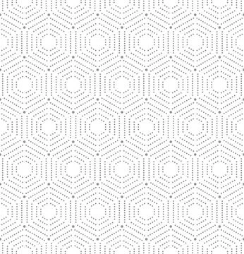 Seamless Pattern With Octagonal Dotted Shapes Stock Illustration