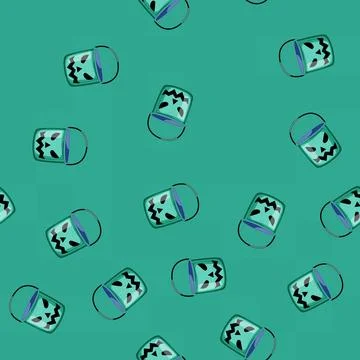 Seamless pattern october halloween bucket cartoon vector Illustrazione stock