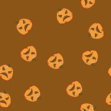 Seamless pattern october pumpkin halloween character cartoon vector Stock Illustration