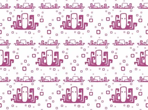 Seamless pattern with octopus Stock Illustration