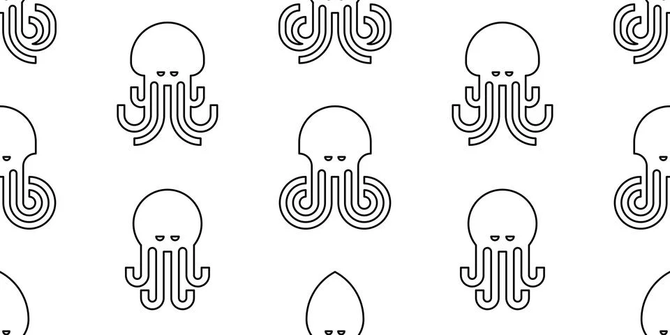 Seamless pattern with Octopus Stock Illustration