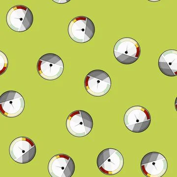 Seamless pattern odometer speedometer cartoon vector Stock Illustration