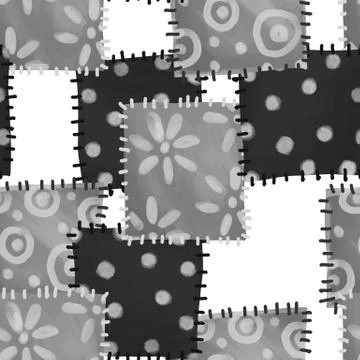 Seamless pattern ofblack and white patches 库存插图