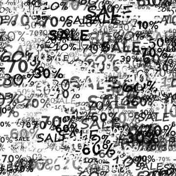 Seamless pattern with offers, discount and sale for advertising bags, flyers, Stock Illustration