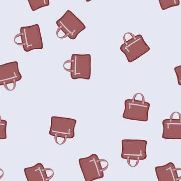 Seamless pattern office briefcase leather cartoon vector Illustration