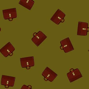 Seamless pattern office business bag cartoon vector Stock Illustration