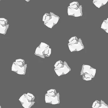Seamless pattern office crumpled paper balls cartoon vector Stock Illustration