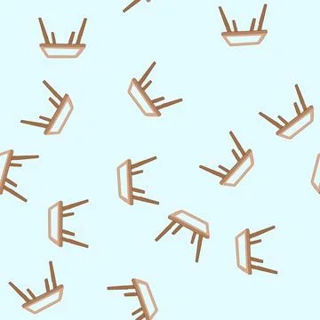 Seamless pattern office glass table cartoon vector Stock Illustration