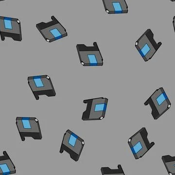 Seamless pattern office ink cartridge cartoon vector イラスト素材