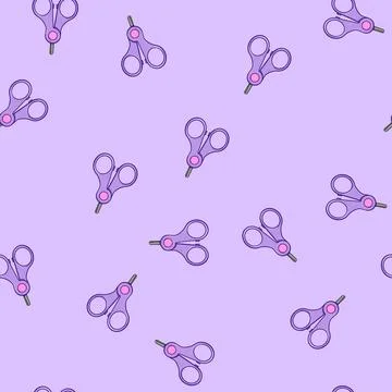 Seamless pattern office kid scissors cartoon vector Stock Illustration