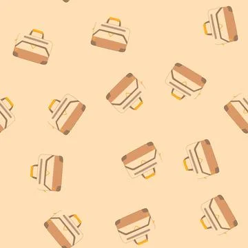 Seamless pattern office laptop bag cartoon vector 库存插图