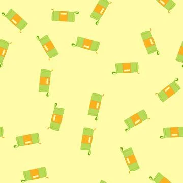 Seamless pattern office pencil case cartoon vector Stock Illustration