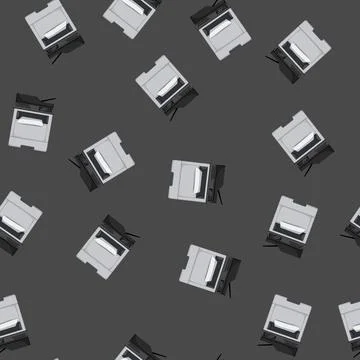 Seamless pattern office printer paper cartoon vector イラスト素材