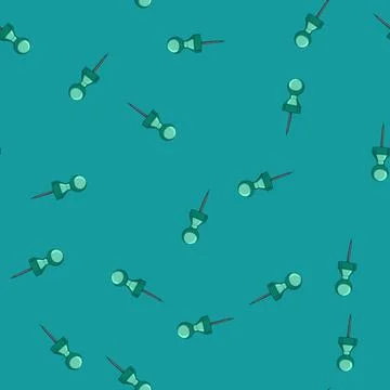 Seamless pattern office push pin cartoon vector sign Stock Illustration