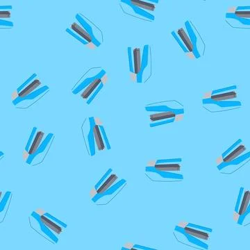 Seamless pattern office stapler cartoon vector Stock Illustration