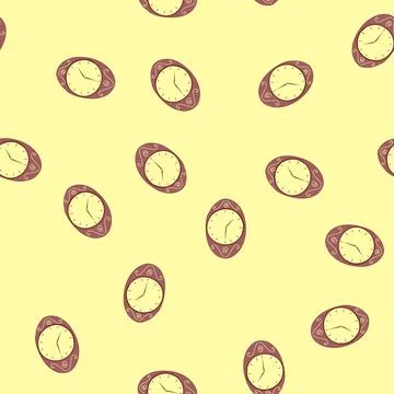 Seamless pattern office wall clock cartoon vector Illustrazione stock