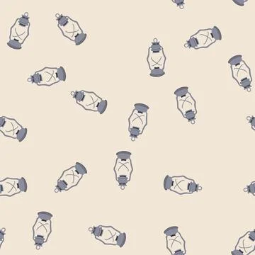 Seamless pattern oil kerosene lamp cartoon vector Stock Illustration