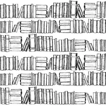 Seamless pattern with old books Stock Illustration