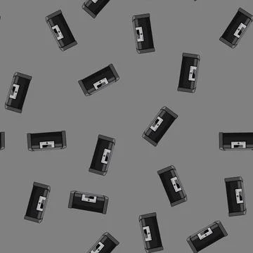 Seamless pattern old boombox audio cartoon vector Illustrazione stock