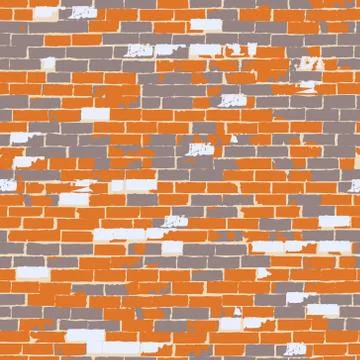 Seamless pattern with old brick wall. Illustrazione stock