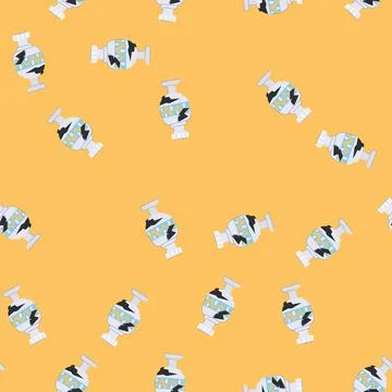 Seamless pattern old broken antique pot cartoon vector Illustrazione stock