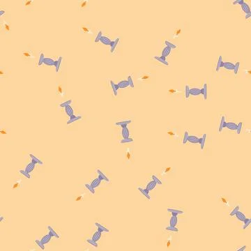 Seamless pattern old candlestick holder cartoon vector Illustrazione stock