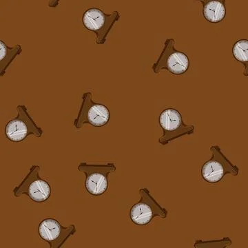 Seamless pattern old clock vintage cartoon vector 스톡 일러스트