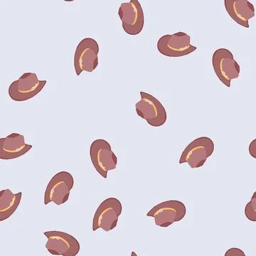 Seamless pattern old cowboy hat cartoon vector Illustrazione stock