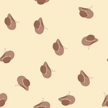 Seamless pattern old cowboy hat cartoon vector Stock Illustration