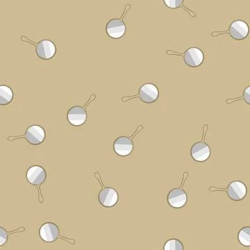Seamless pattern old hand mirror cartoon vector Illustrazione stock