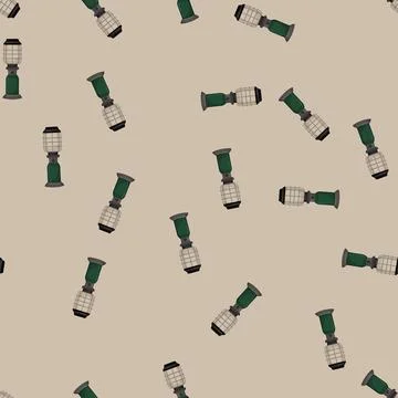 Seamless pattern old lantern camp lamp cartoon vector Illustrazione stock