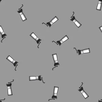 Seamless pattern old mill coffee grinder manual cartoon vector Illustrazione stock