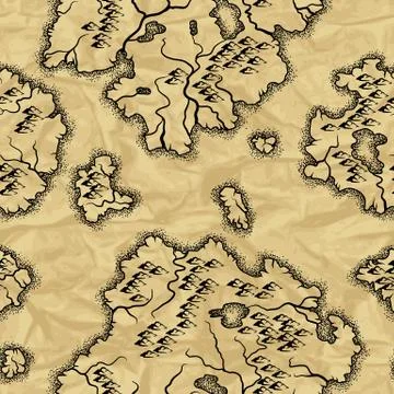 Seamless pattern with old nautical map. Stock Illustration