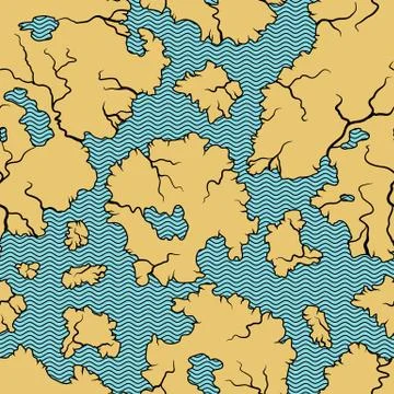 Seamless pattern with old nautical map. イラスト素材