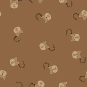 Seamless pattern old padlock vintage cartoon vector Illustrazione stock